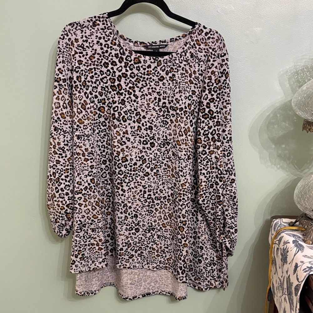 Zac & Rachel Animal Print Blouse - Black and Brown